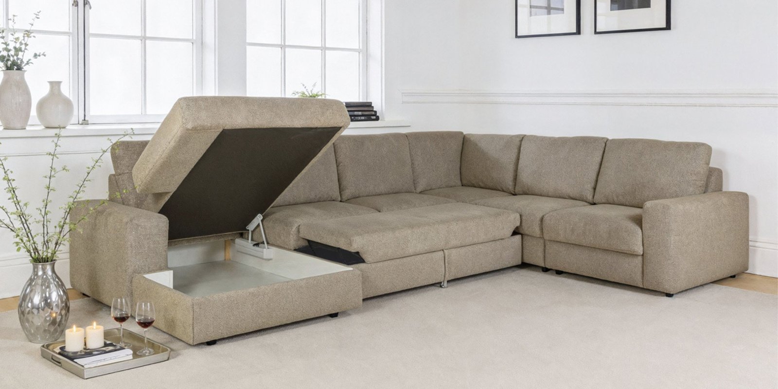 Modulinis minkštas kampas MATEA su mechanizmu